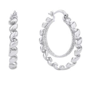 And Now This Silver Plated Hoop Earrings